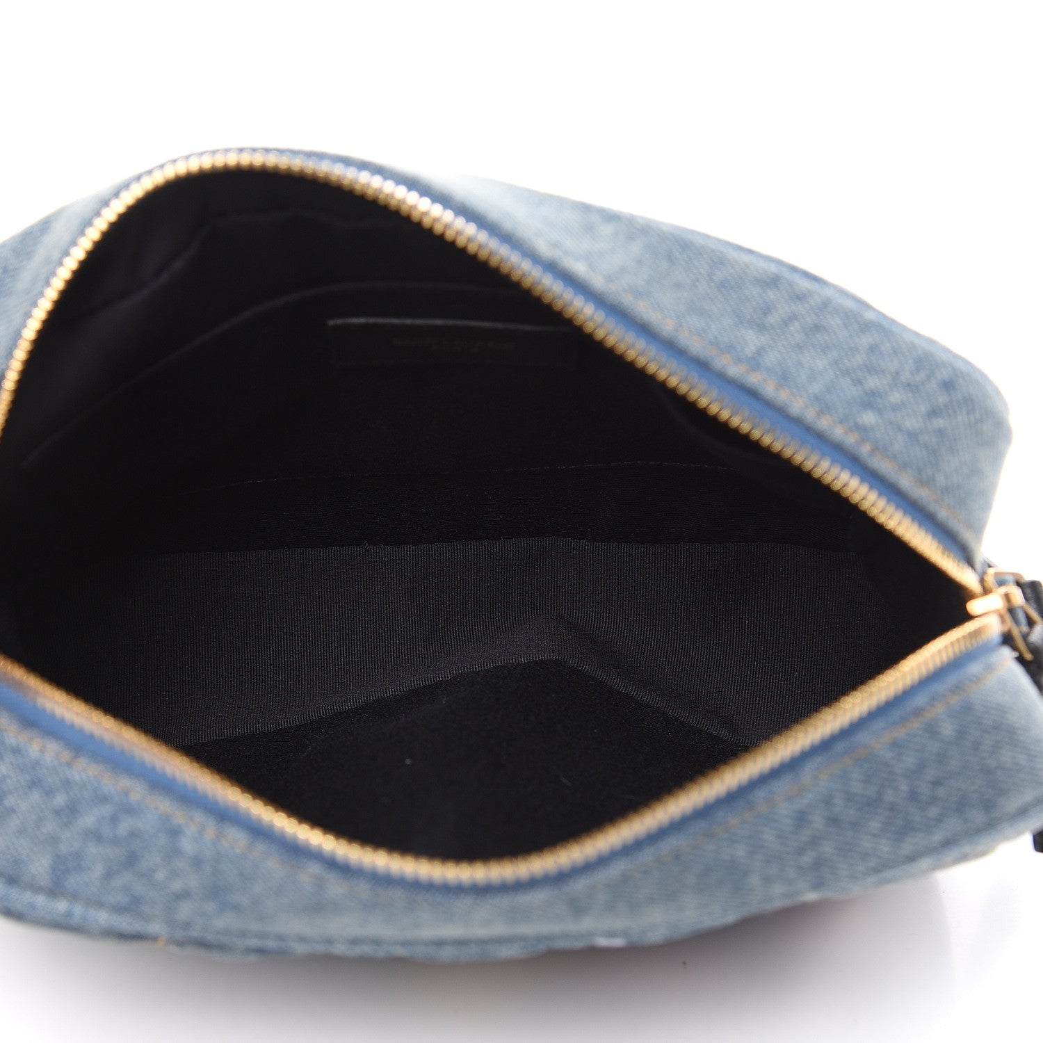 Saint Laurent Denim Matelasse Quilted Summer Embroidered Classic Monogram Camera Bag Blue 5 of 8