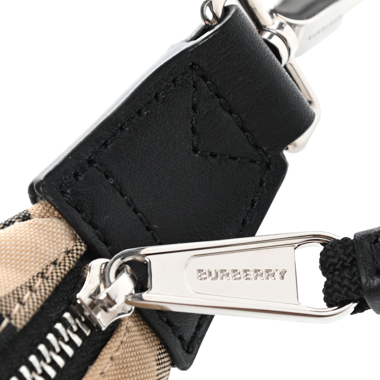 Burberry Cotton Vintage Check Sonny Bum Bag Keychain Charm Archive Beige 8 of 10