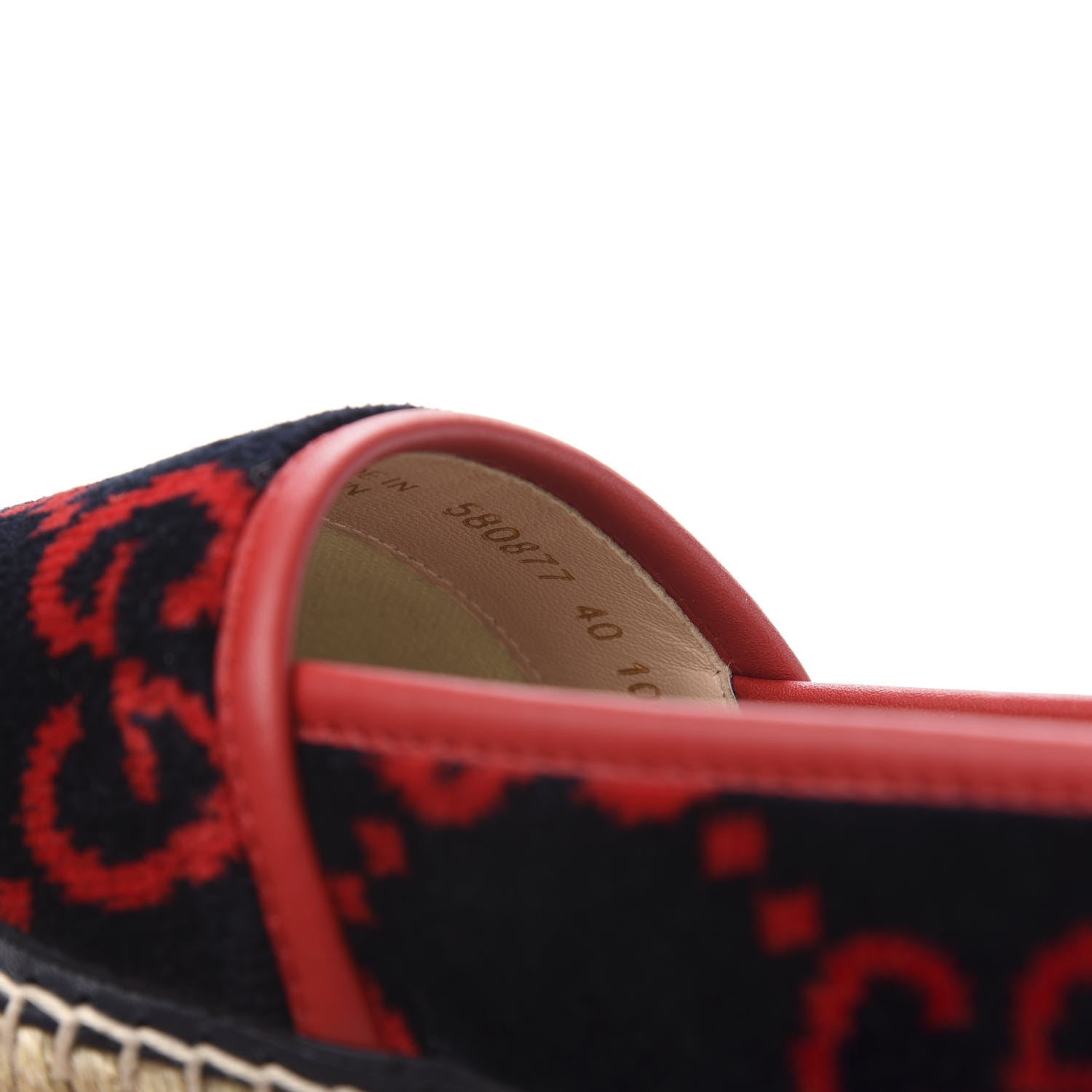 Gucci Terry Cloth GG Monogram Espadrilles 40 Blue Red 8 of 9