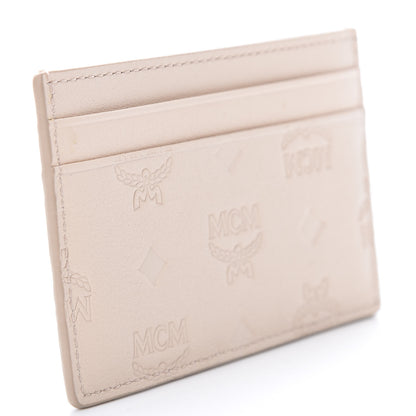 MCM Calfskin Ottomar Monogram Mini Card Case Bisque 3 of 7