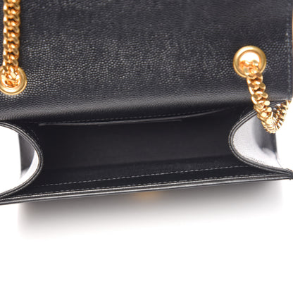 Saint Laurent Grain De Poudre Small Monogram Kate Satchel Black 7 of 8