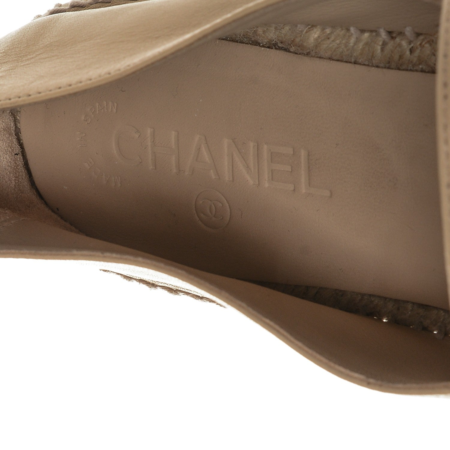 Chanel Lambskin CC Espadrilles 42 Beige Black 7 of 7