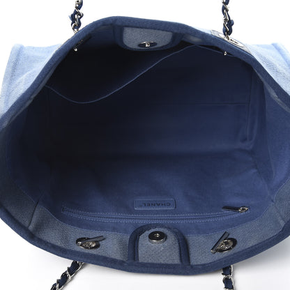 Chanel Canvas Small Deauville Tote Denim Blue 4 of 9