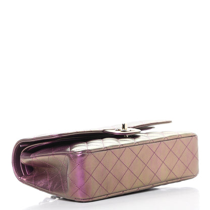 Chanel Iridescent Lambskin Quilted Medium Double Flap Purple 4 of 11