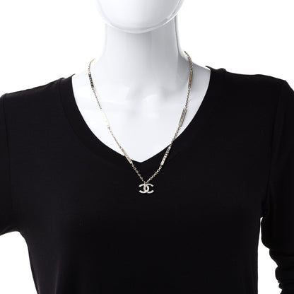 Chanel Crystal CC Pendant Necklace Gold 2 of 7