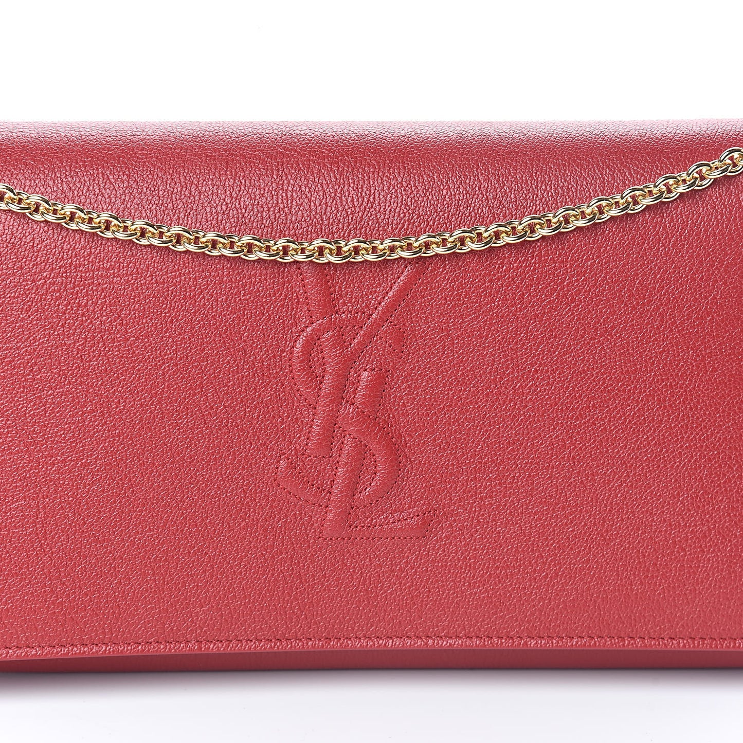 Calfskin Belle de Jour Chain Clutch Rouge Orient