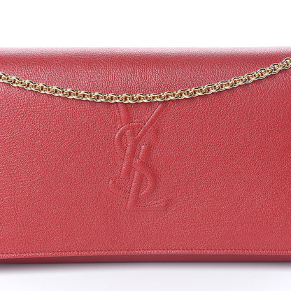 Saint Laurent Calfskin Belle de Jour Chain Clutch Rouge Orient 7 of 9