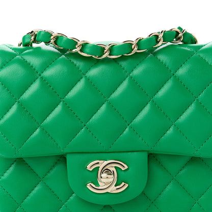 Chanel Lambskin Quilted Mini Square Flap Green 10 of 10