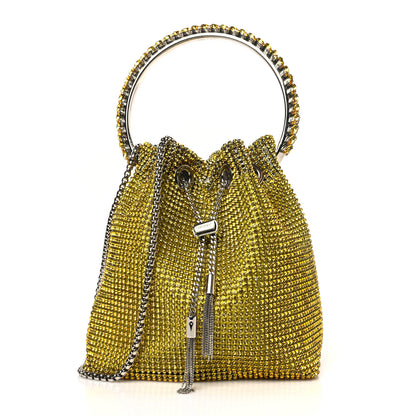 Jimmy Choo Satin Crystal Embellished Bon Bon Bag Yellow 1 of 9