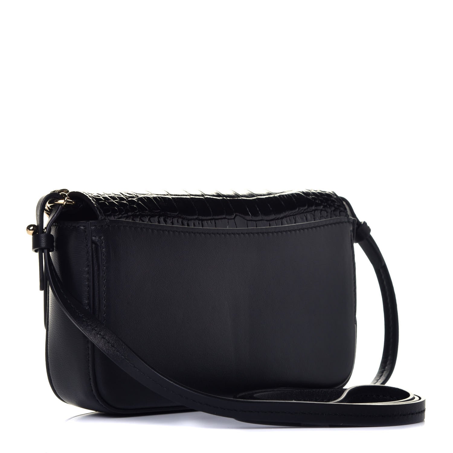 Givenchy Calfskin Crocodile Embossed GV3 Mini Pocket Convertible Bag Black 3 of 8