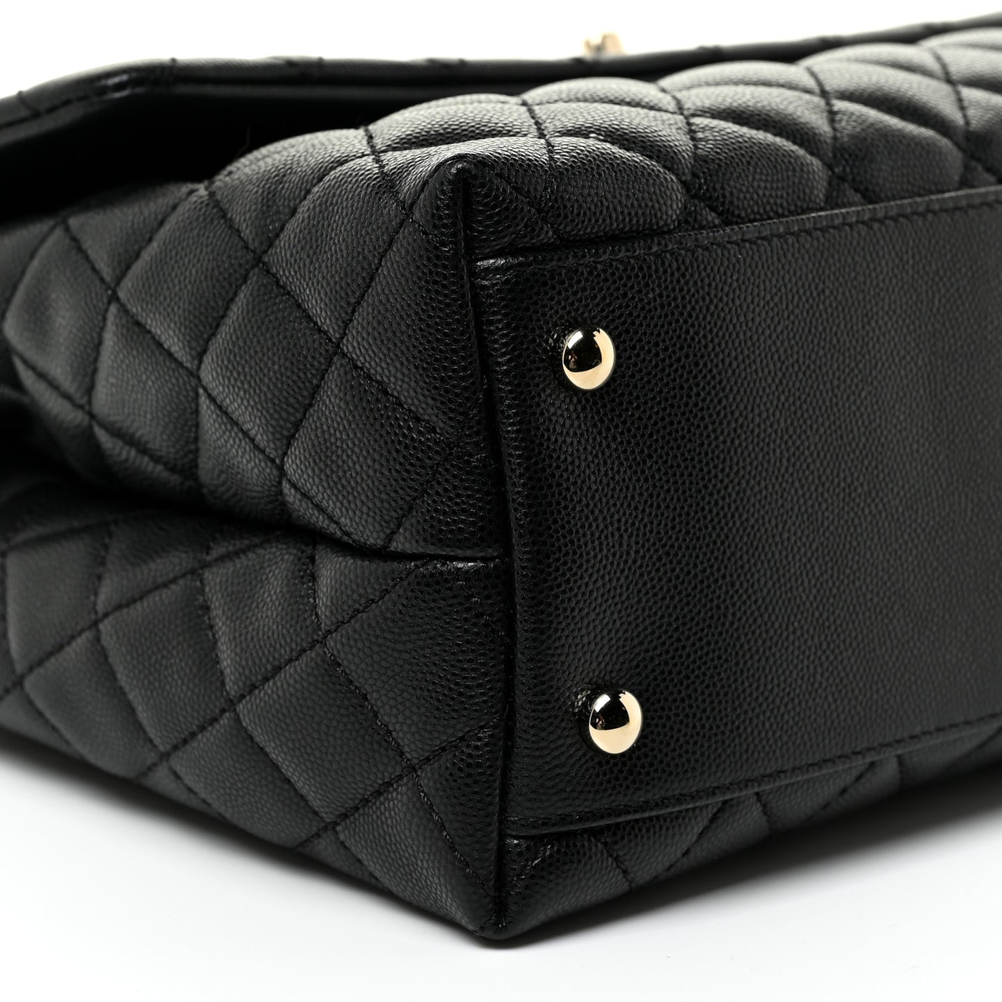 Caviar Quilted Medium Coco Handle Flap Black