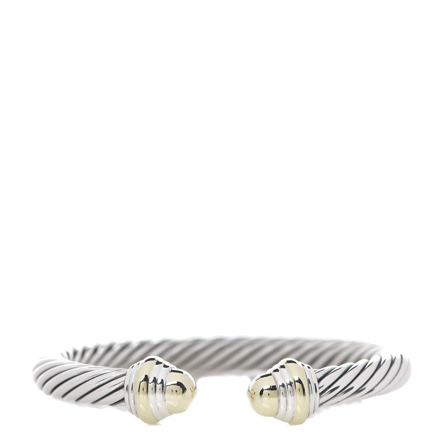 Sterling Silver 14K Yellow Gold 7mm Cable Classics Bracelet