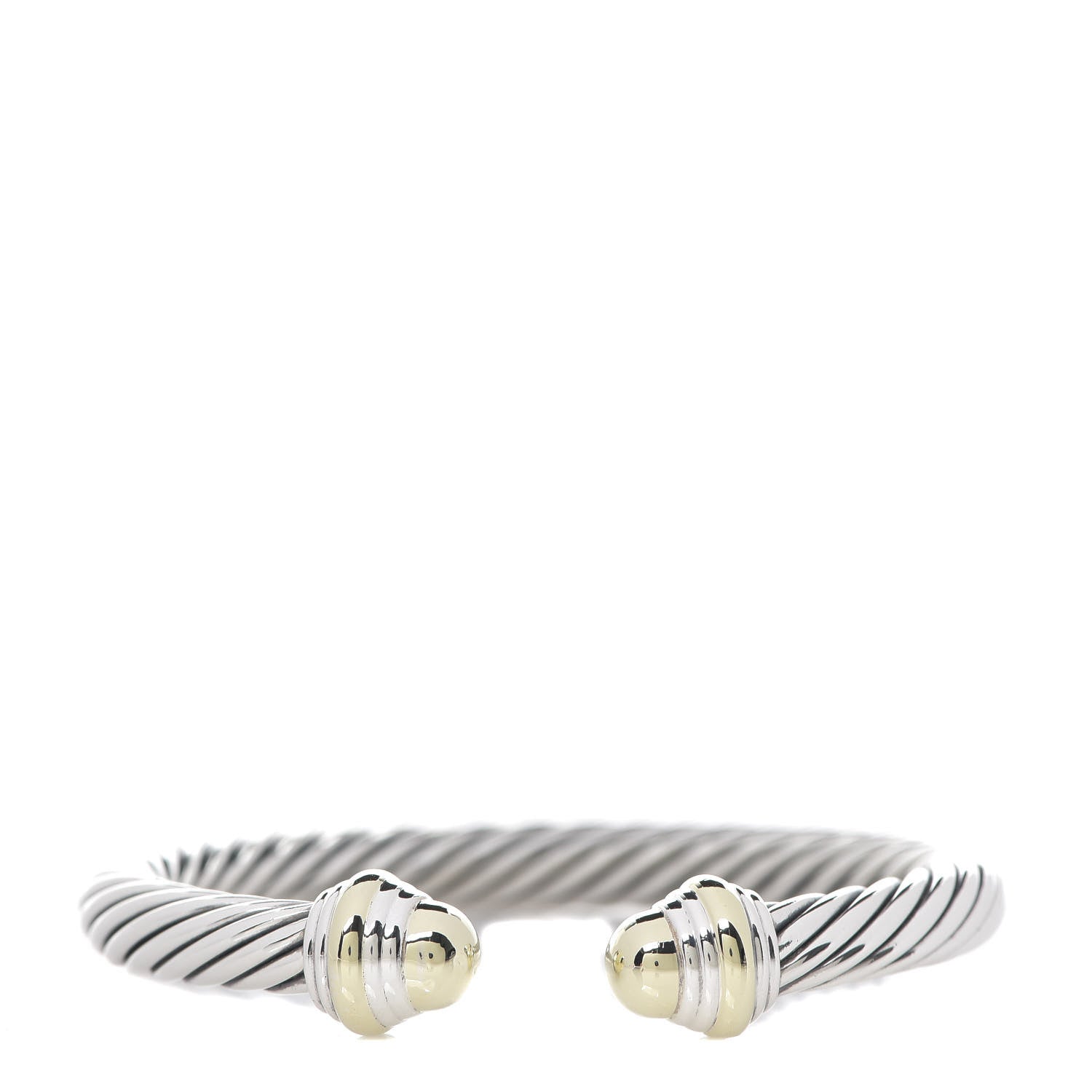 David Yurman Sterling Silver 14K Yellow Gold 7mm Cable Classics Bracelet 1 of 4