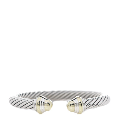 David Yurman Sterling Silver 14K Yellow Gold 7mm Cable Classics Bracelet 1 of 4