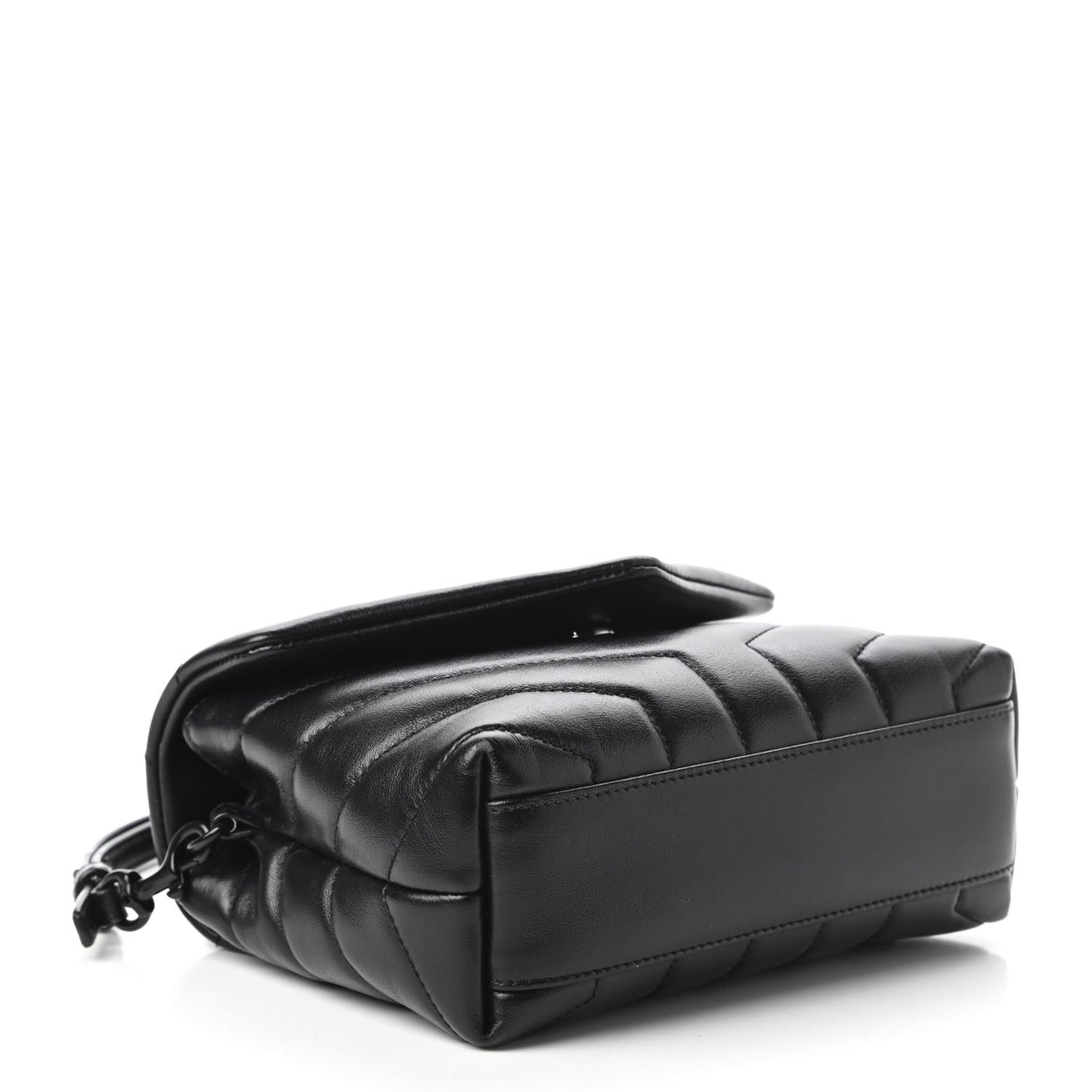 Calfskin Y Quilted Monogram Toy Loulou Crossbody Bag Black