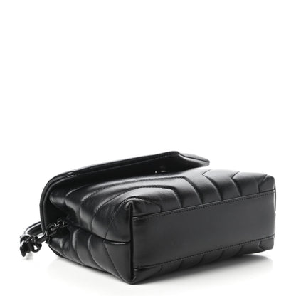 Saint Laurent Calfskin Y Quilted Monogram Toy Loulou Crossbody Bag Black 4 of 10