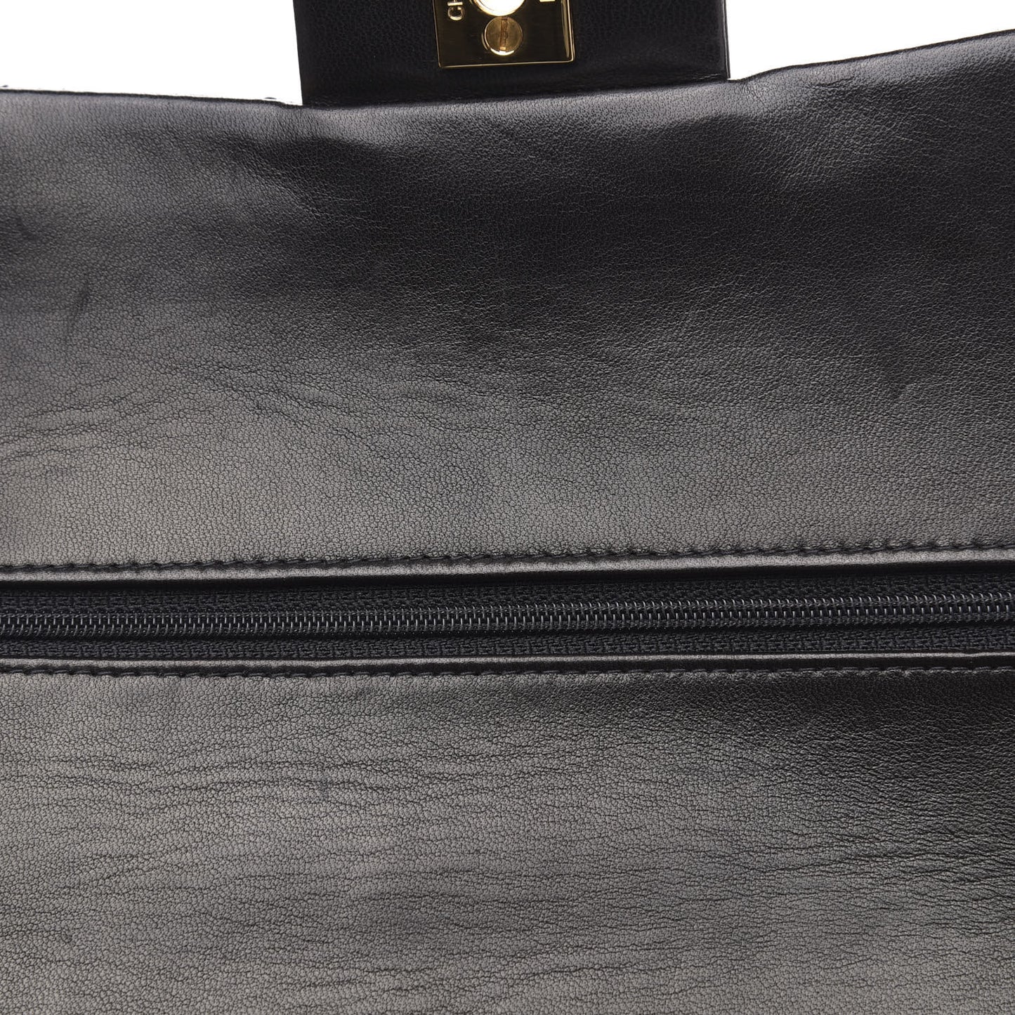 Lambskin Quilted Medium Double Flap Black