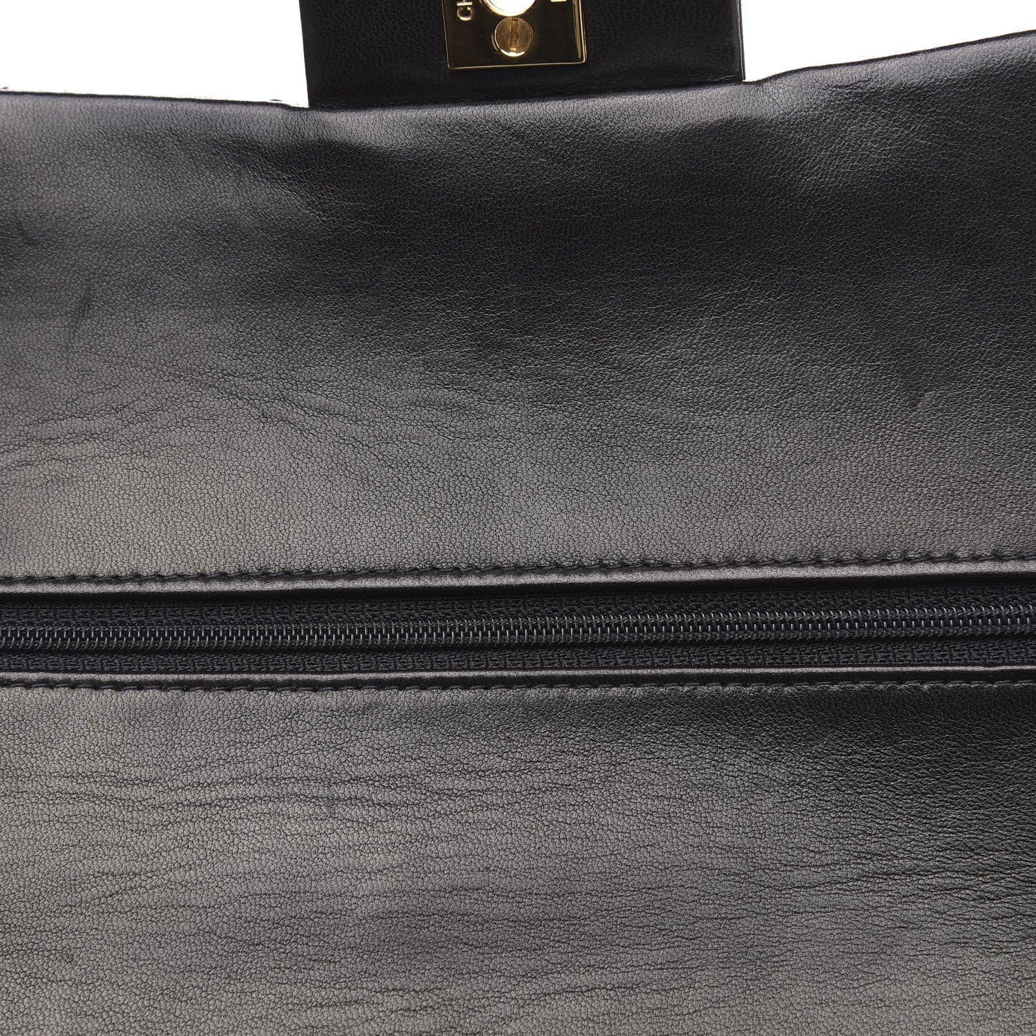Chanel Lambskin Quilted Medium Double Flap Black 12 of 14