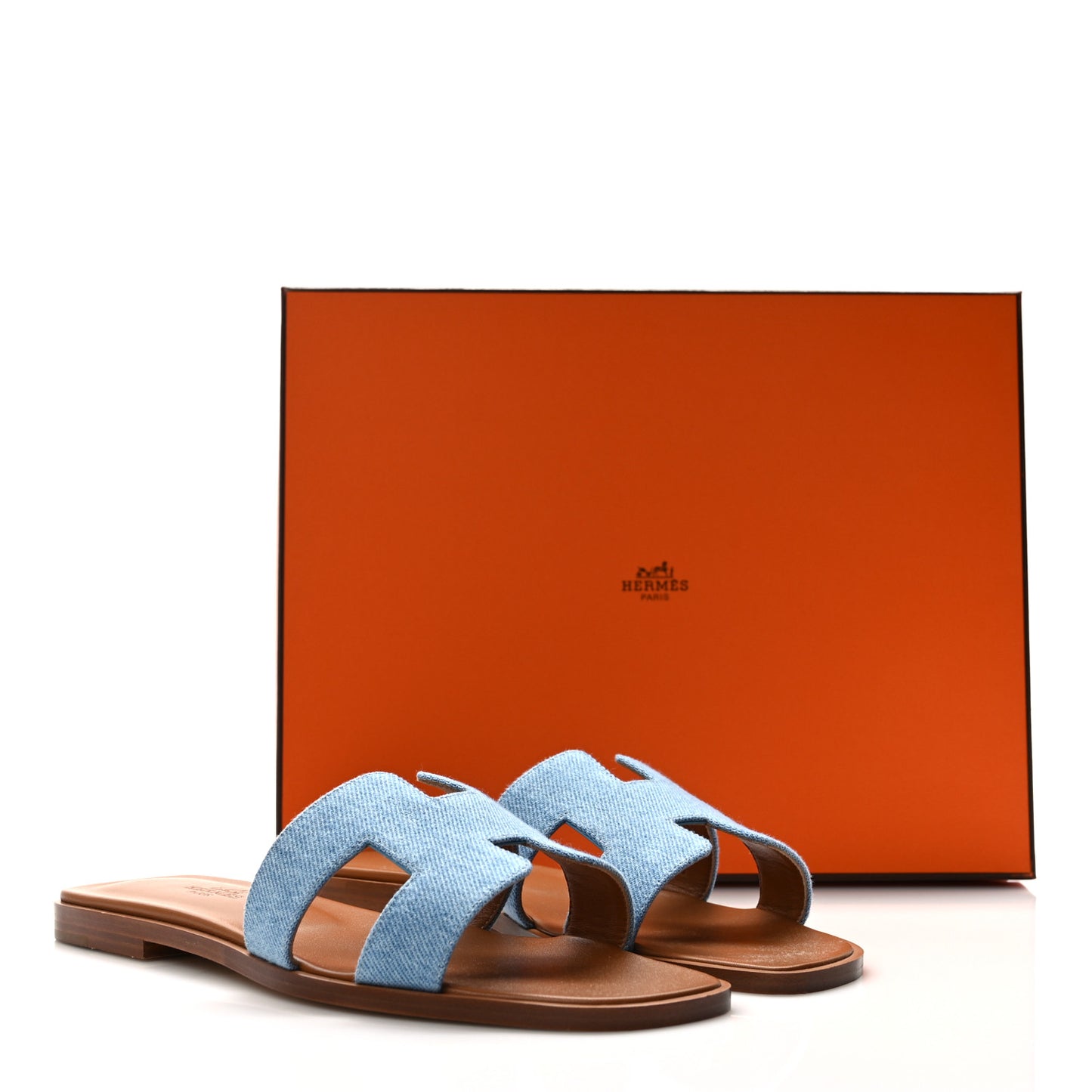 Denim Canvas Oran Sandals 37 Bleu Clair