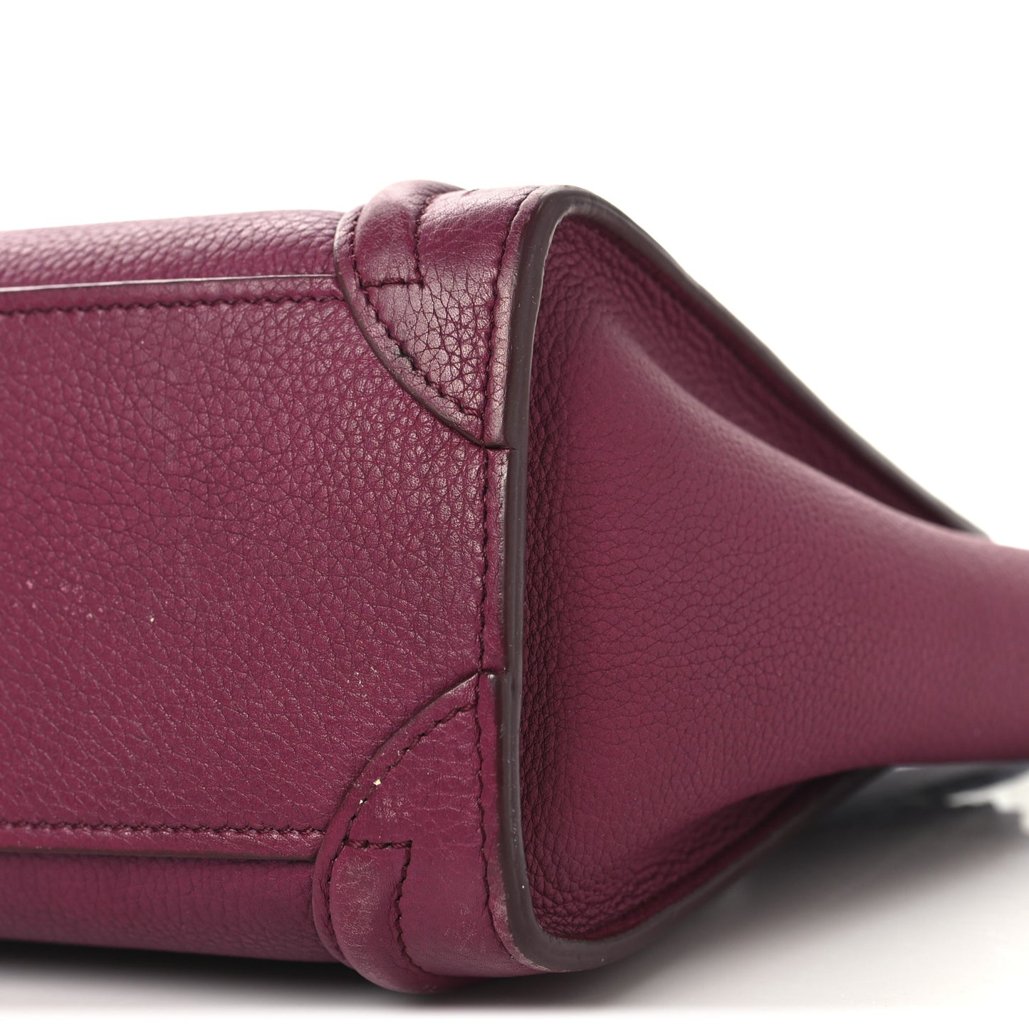 Drummed Calfskin Nano Luggage Plum