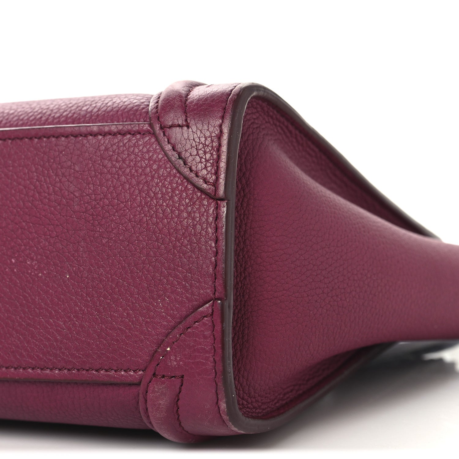 Celine Drummed Calfskin Nano Luggage Plum 8 of 11