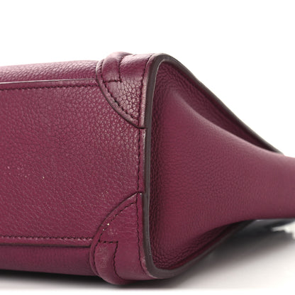 Celine Drummed Calfskin Nano Luggage Plum 8 of 11
