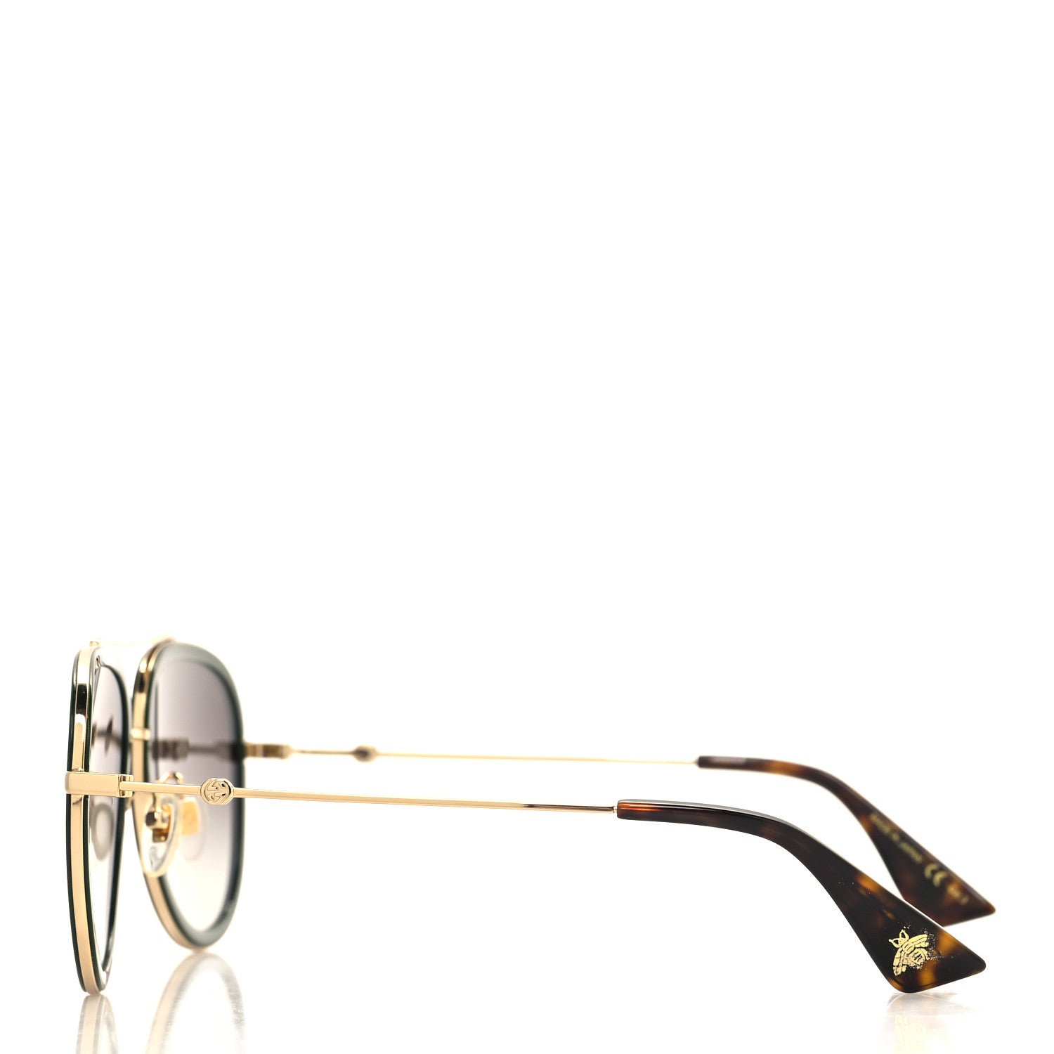 Gucci Web Aviator Sunglasses GG0062S Green Red 3 of 8