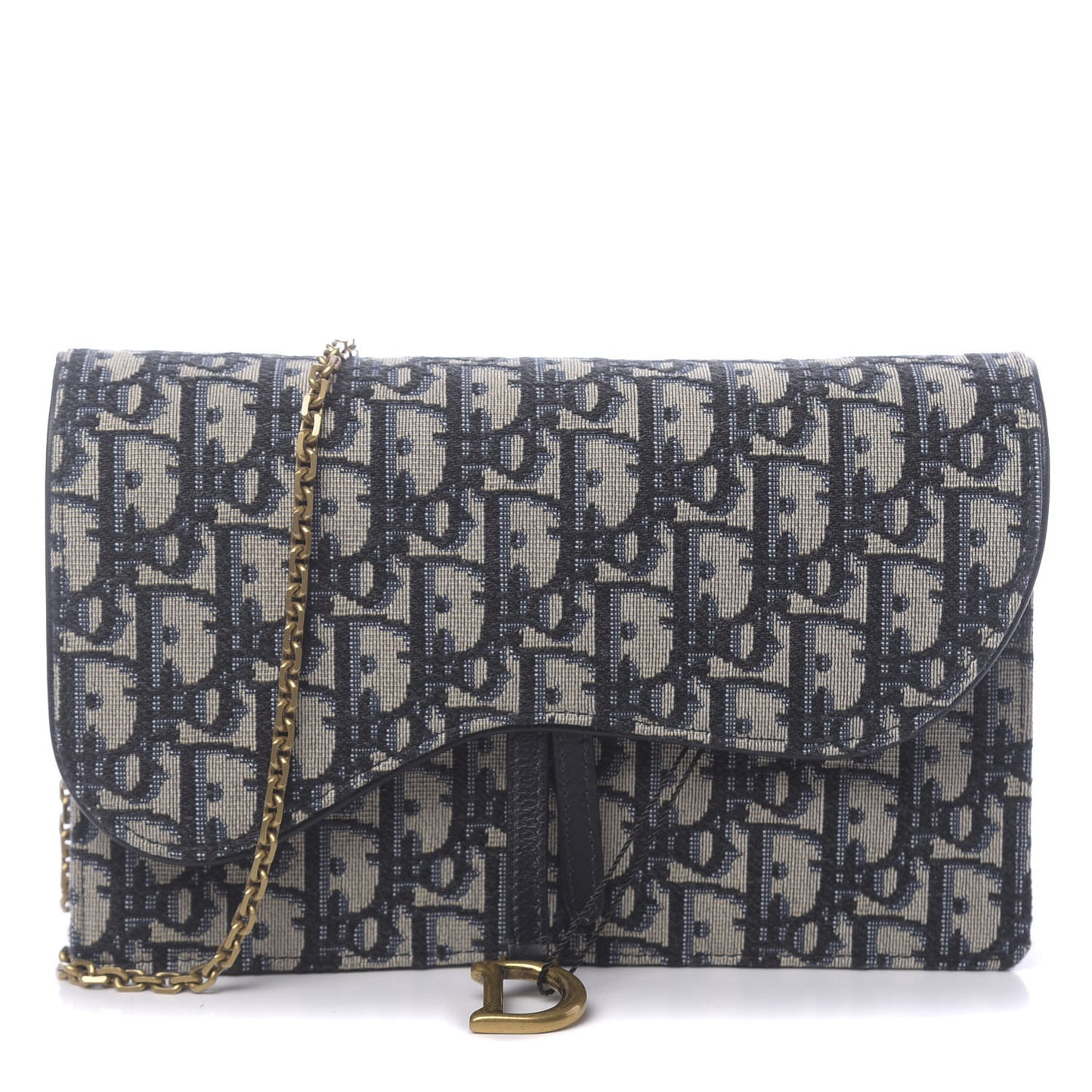 Oblique Saddle Chain Pouch Blue