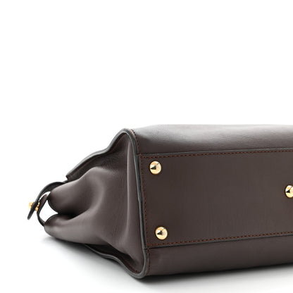 Fendi Vitello Seta Shiny Nappa Medium Peekaboo Iconic Satchel Moresco Rosa Doll 10 of 12