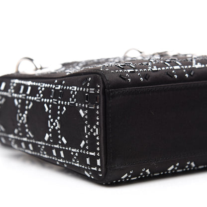Christian Dior Satin Crystal Cannage Mini Lady Dior Black 6 of 11