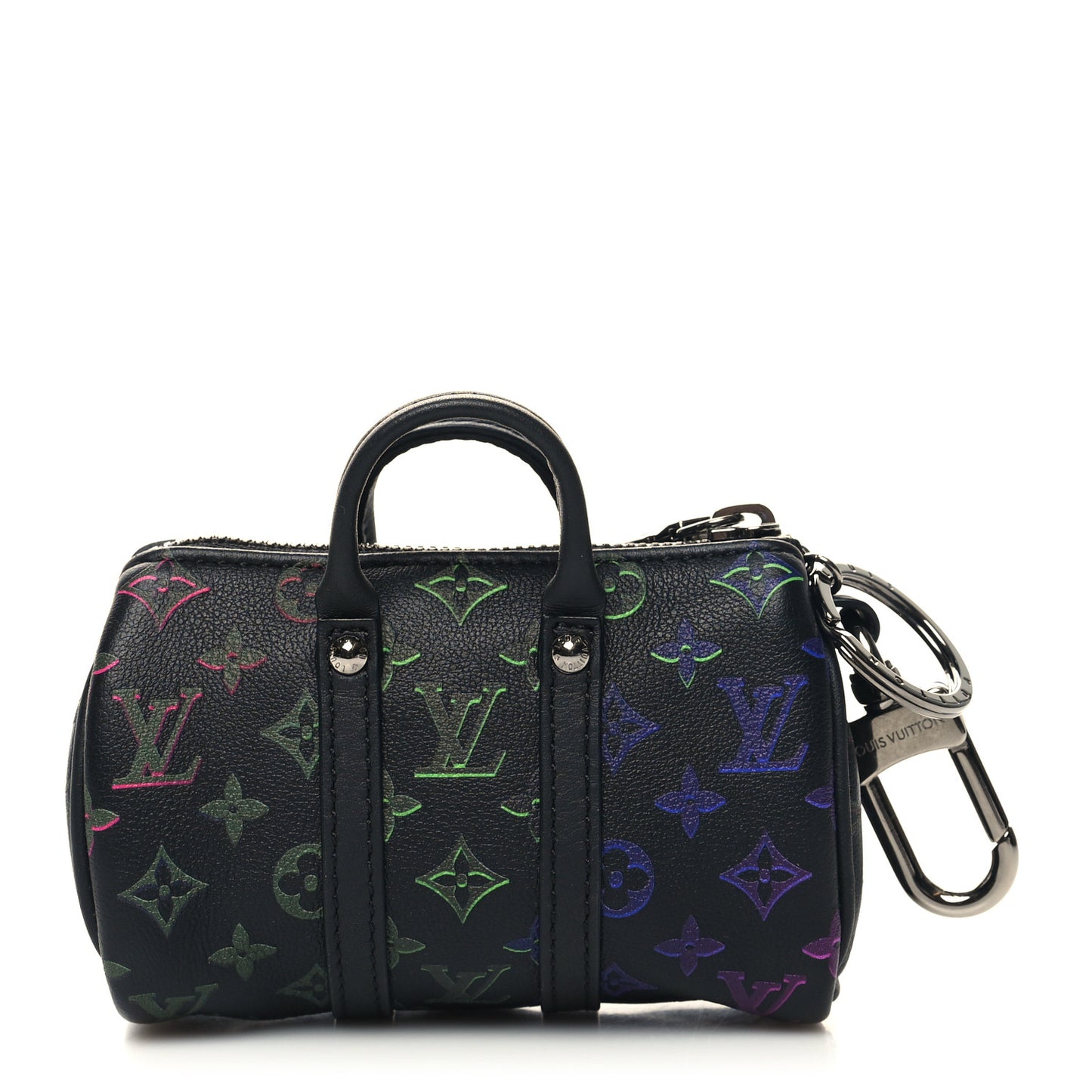 Monogram Spotlight Mini Keepall Bag Charm Key Holder Black Borealis