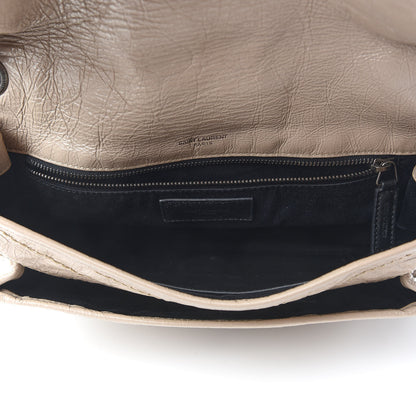Saint Laurent Crinkled Calfskin Matelasse Monogram Medium Niki Chain Satchel Light Taupe 5 of 9