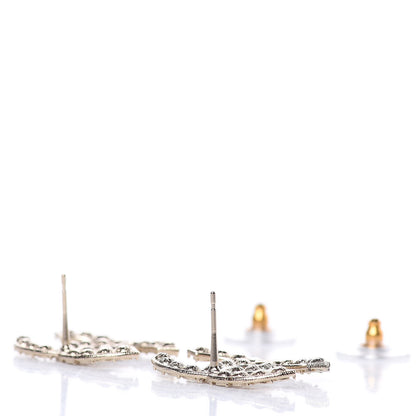 Chanel Crystal CC Earrings Light Gold 4 of 5