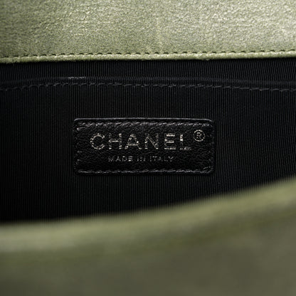 Chanel Goatskin Chesterfield Quilted Medium Celtic Boy Flap Green 6 of 14