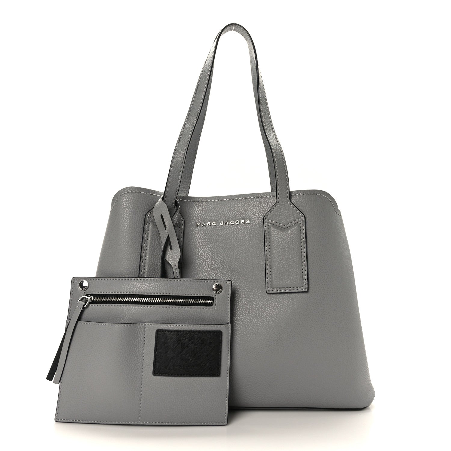 Marc Jacobs Pebbled Calfskin Editor Shopping Tote Grey 3 of 10