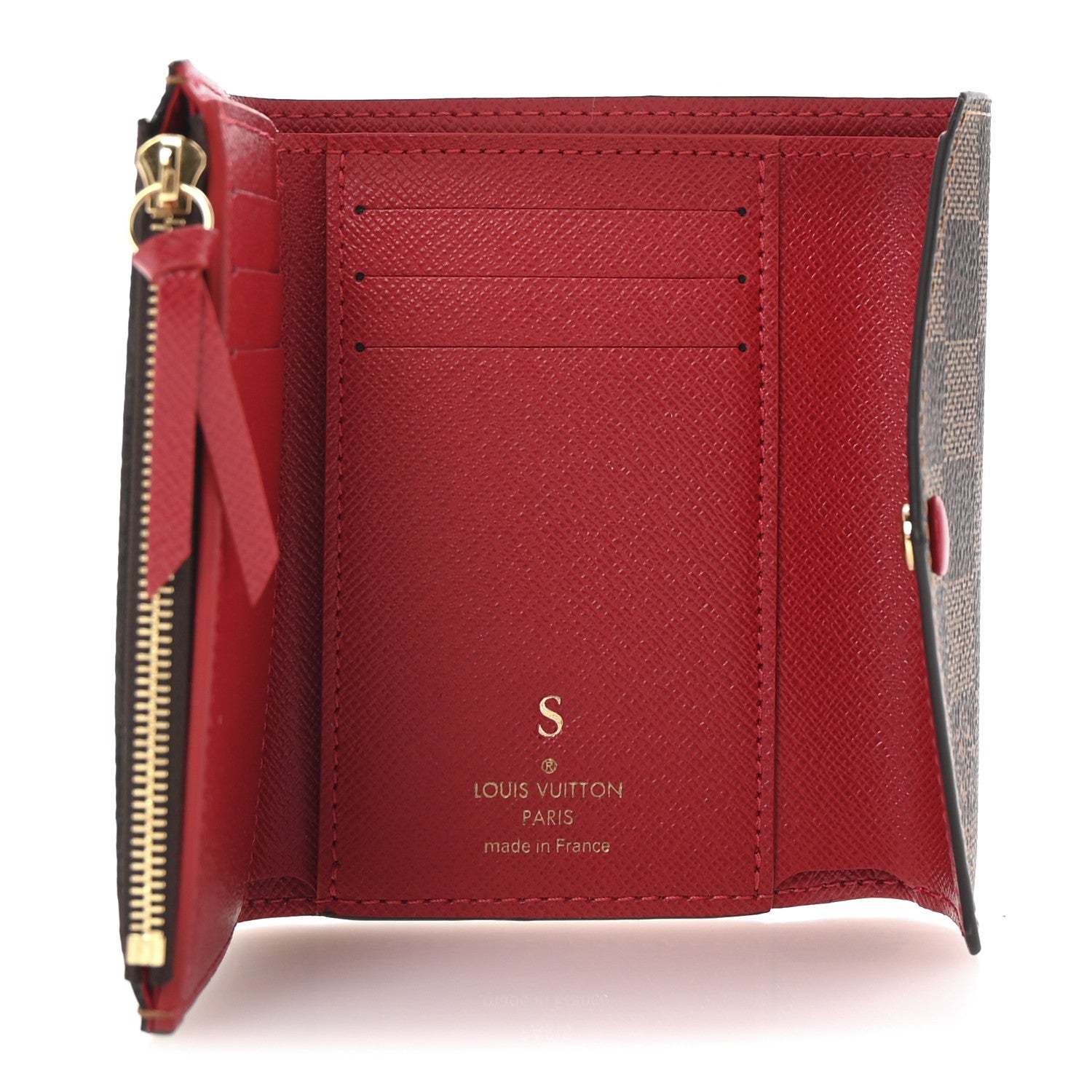 Louis Vuitton Damier Ebene Victorine Wallet Red 5 of 7