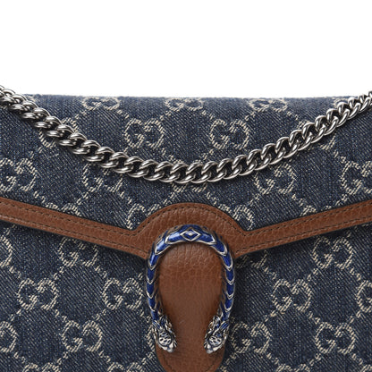 Gucci New Denim GG Monogram Dollar Calfskin Enamel Mini Dionysus Chain Wallet Blue Tea Cuir Epilog Electric Blue 10 of 10