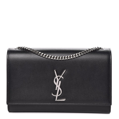 Saint Laurent Grain De Poudre Medium Classic Monogram Kate Satchel Black 1 of 10
