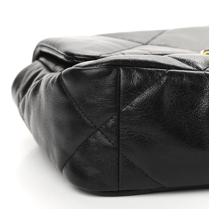 Chanel Shiny Goatskin Quilted Medium Chanel 19 Flap Black 9 of 11