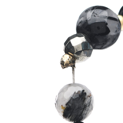 David Yurman 18K Yellow Gold Quartz Black Onyx Pyrite Signature Bead Toggle Necklace 6 of 6