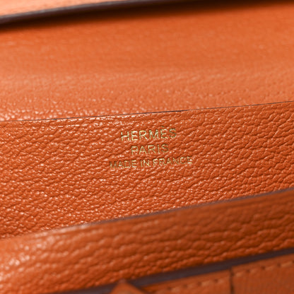 Hermes Chèvre Mysore Bearn Gusset Wallet Orange 6 of 7
