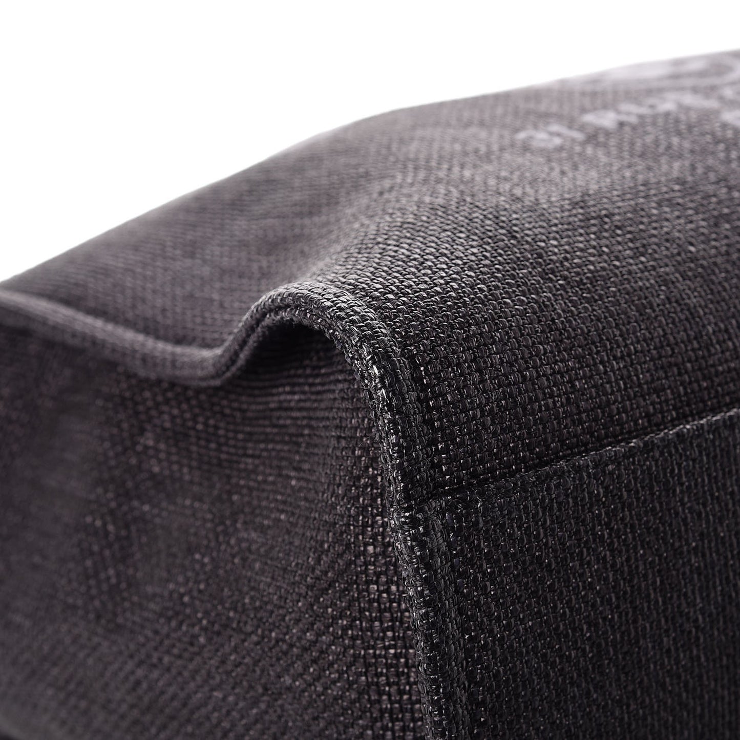 Woven Straw Raffia Large Deauville Tote Black