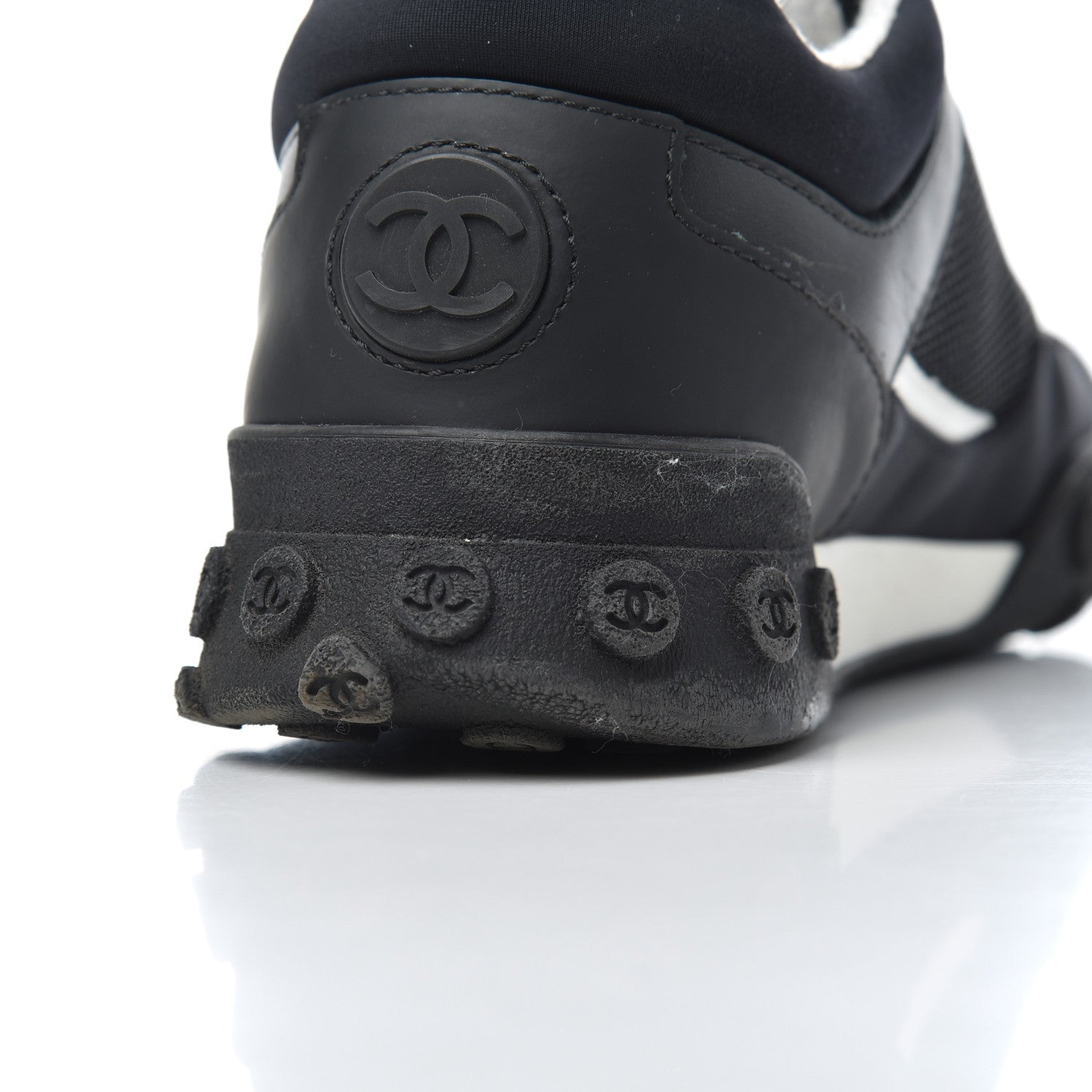Chanel Calfskin Mesh Lycra Sneakers 39 Black 15 of 22