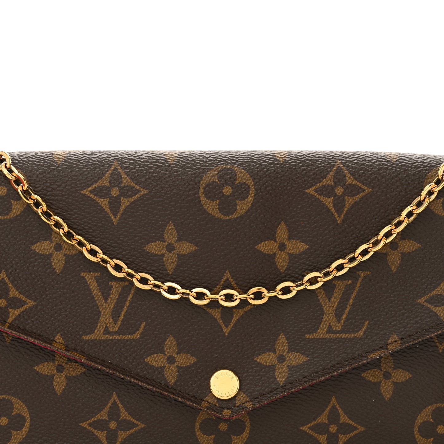 Monogram Pochette Felicie Chain Wallet Fuchsia