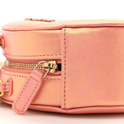 Chanel Iridescent Calfskin Quilted Chanel 19 Round Clutch With Chain Pink 10 of 11