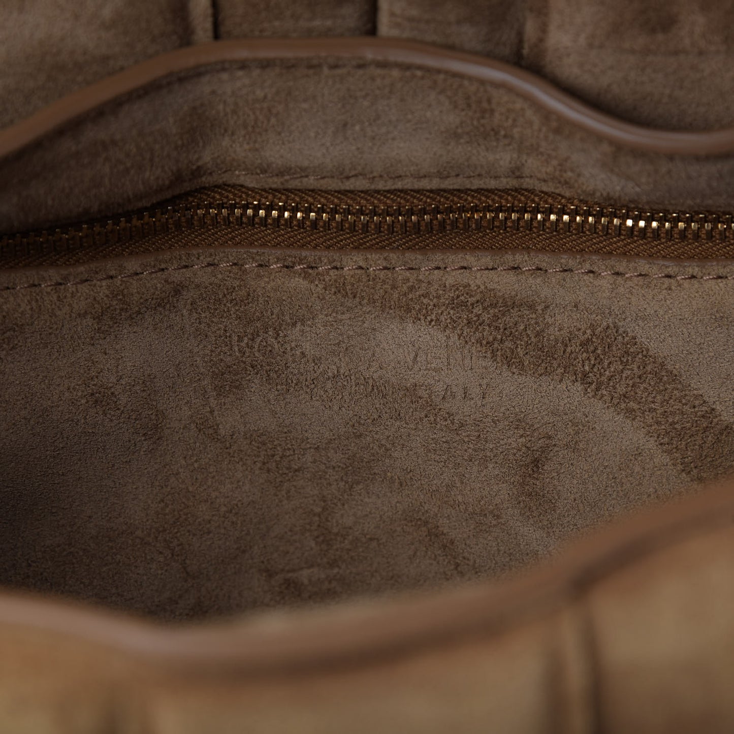 Suede Maxi Intrecciato Padded Cassette Crossbody Bag Taupe