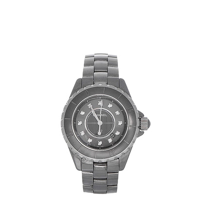 Chanel Titanium Ceramic Diamond 33mm J12 Quartz Watch 1 of 6