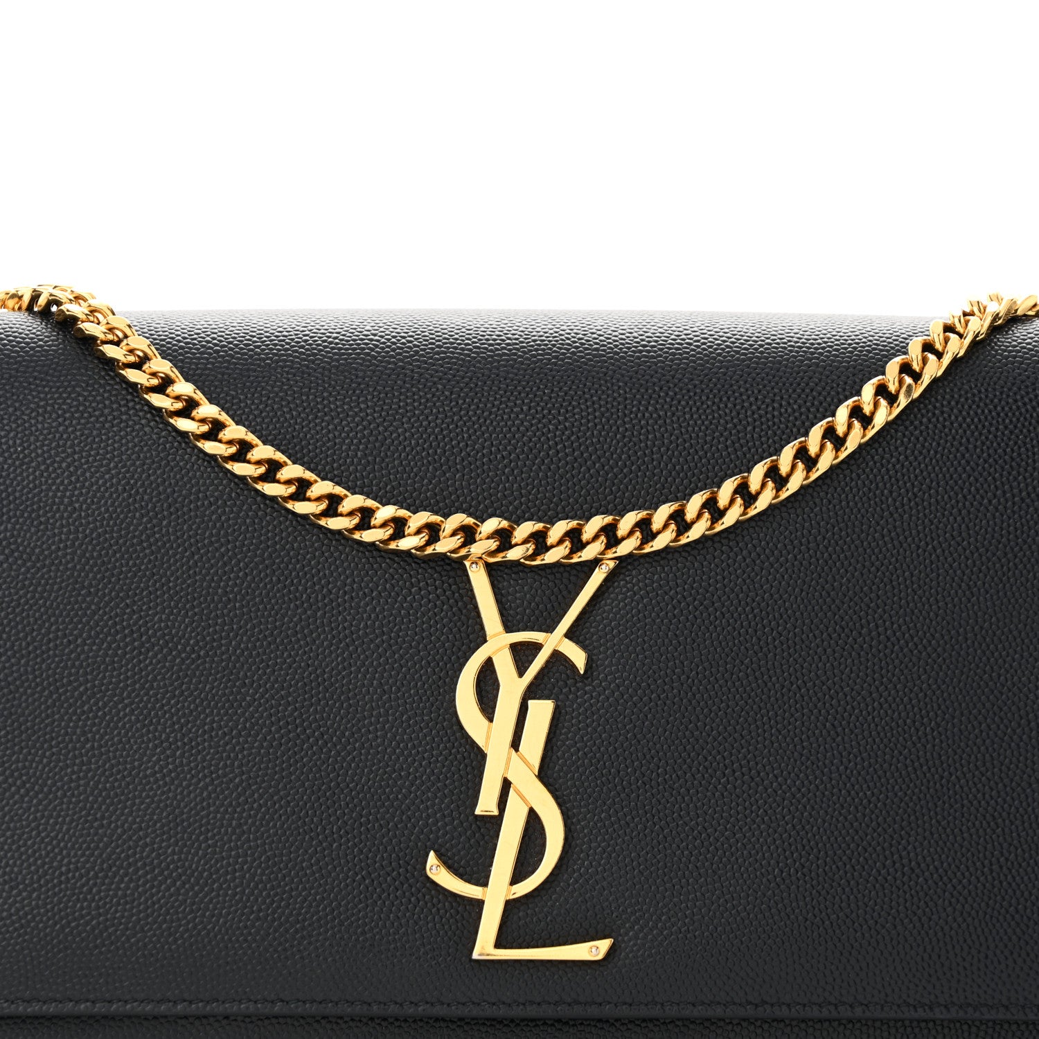 Saint Laurent Grain De Poudre Medium Classic Monogram Kate Satchel Deep Marine 8 of 13