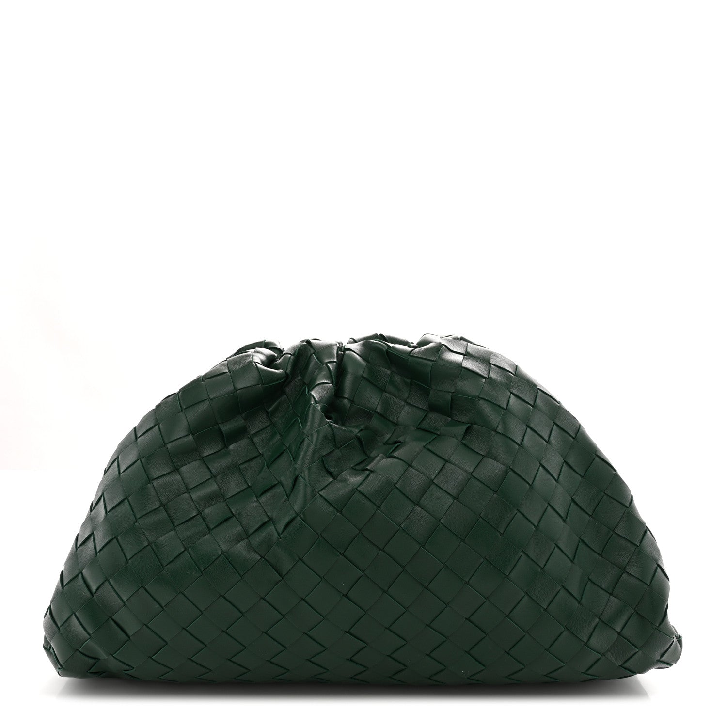 Bottega Veneta Nappa Maxi Intrecciato The Pouch Oversized Clutch Raintree 1 of 10