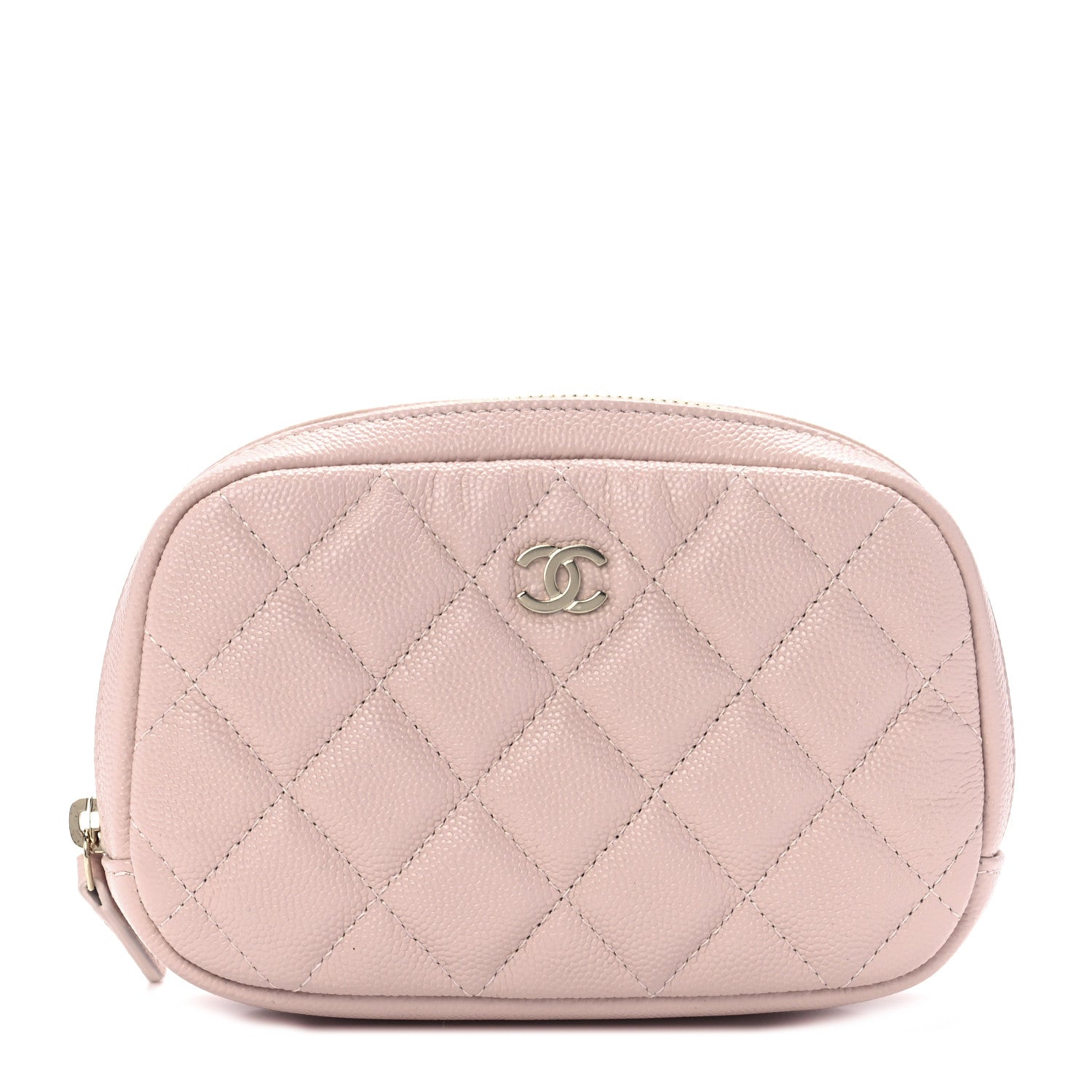 Chanel Caviar Quilted Small Curvy Pouch Cosmetic Case Light Pink 1 of 9